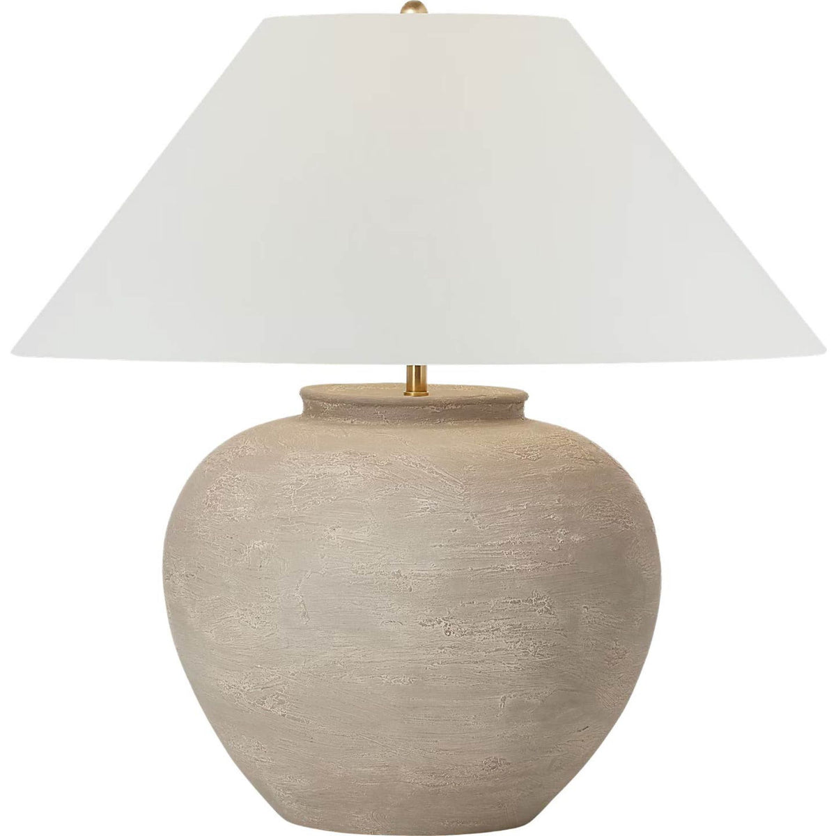Amber Lewis Casey Medium Table Lamp in Silt Grey Ceramic with Linen Shade W24" x H24.5"