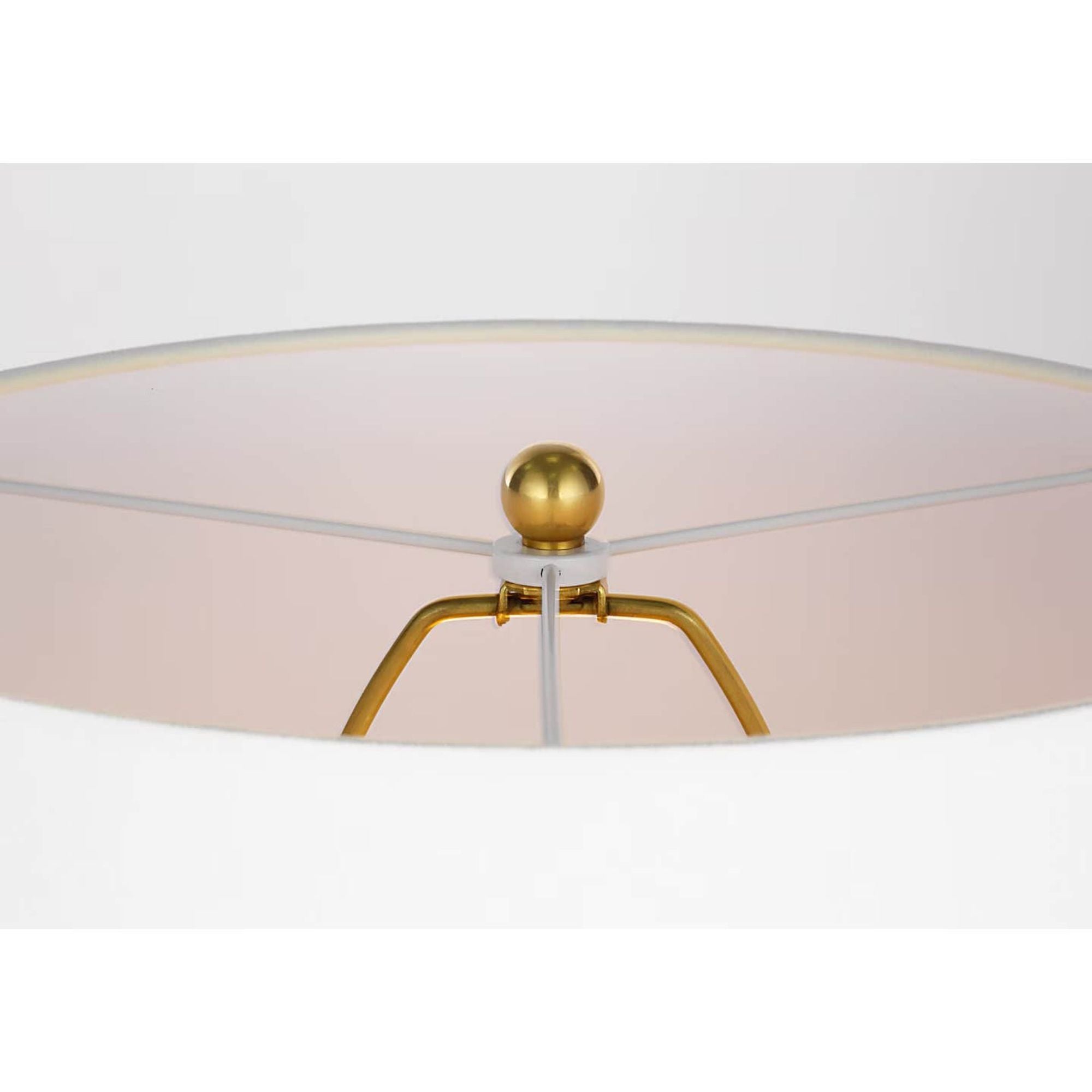Amber Lewis Brewer 25" Table Lamp in Natural Terracotta with Linen Shade W19.5" x H25"