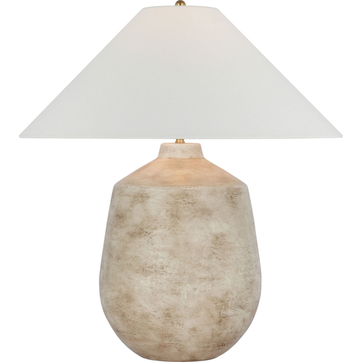 Amber Lewis Lillis Large Table Lamp in Waxed Bisque Ceramic with Linen Shade W24" x H27.25"