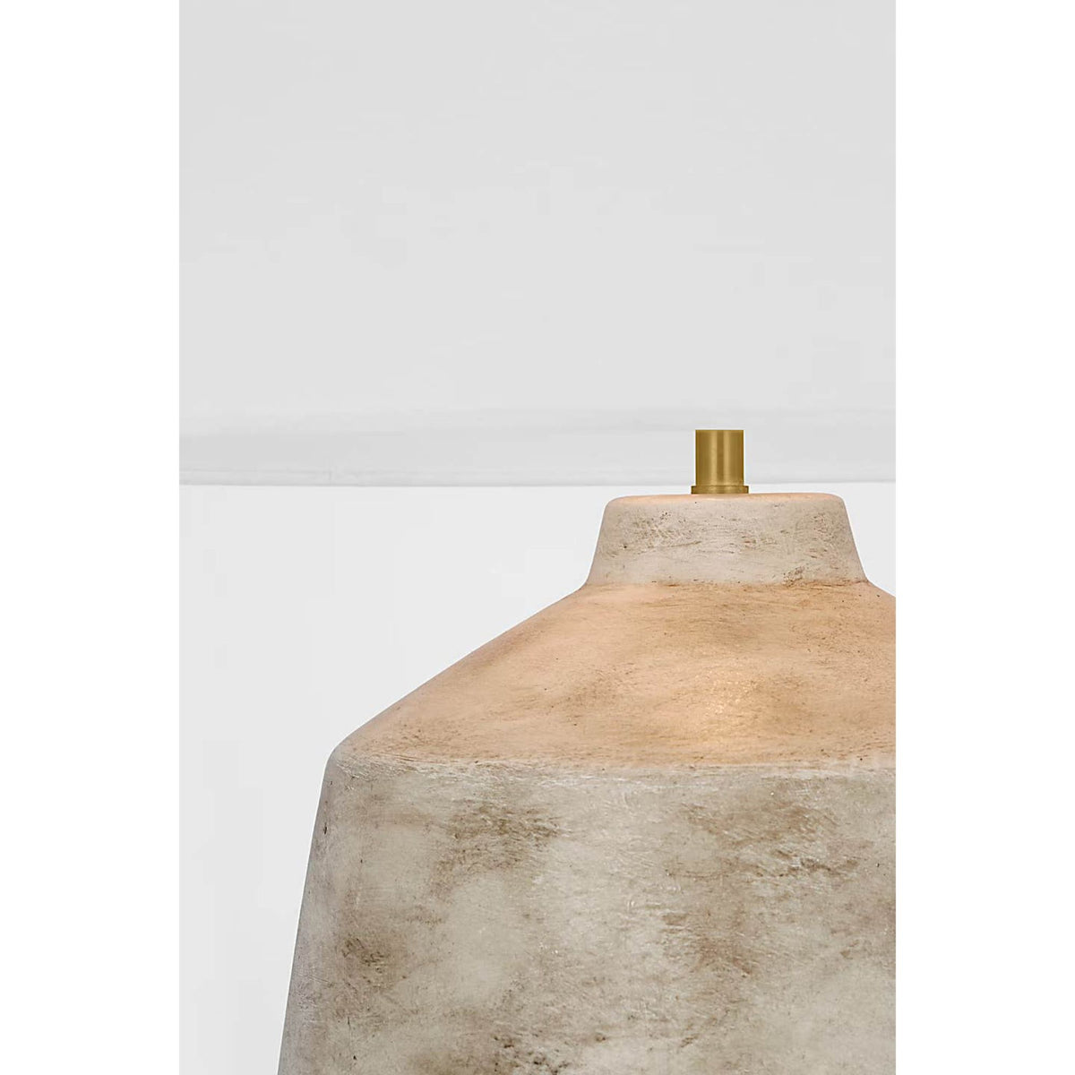 Amber Lewis Lillis Large Table Lamp in Waxed Bisque Ceramic with Linen Shade W24" x H27.25"