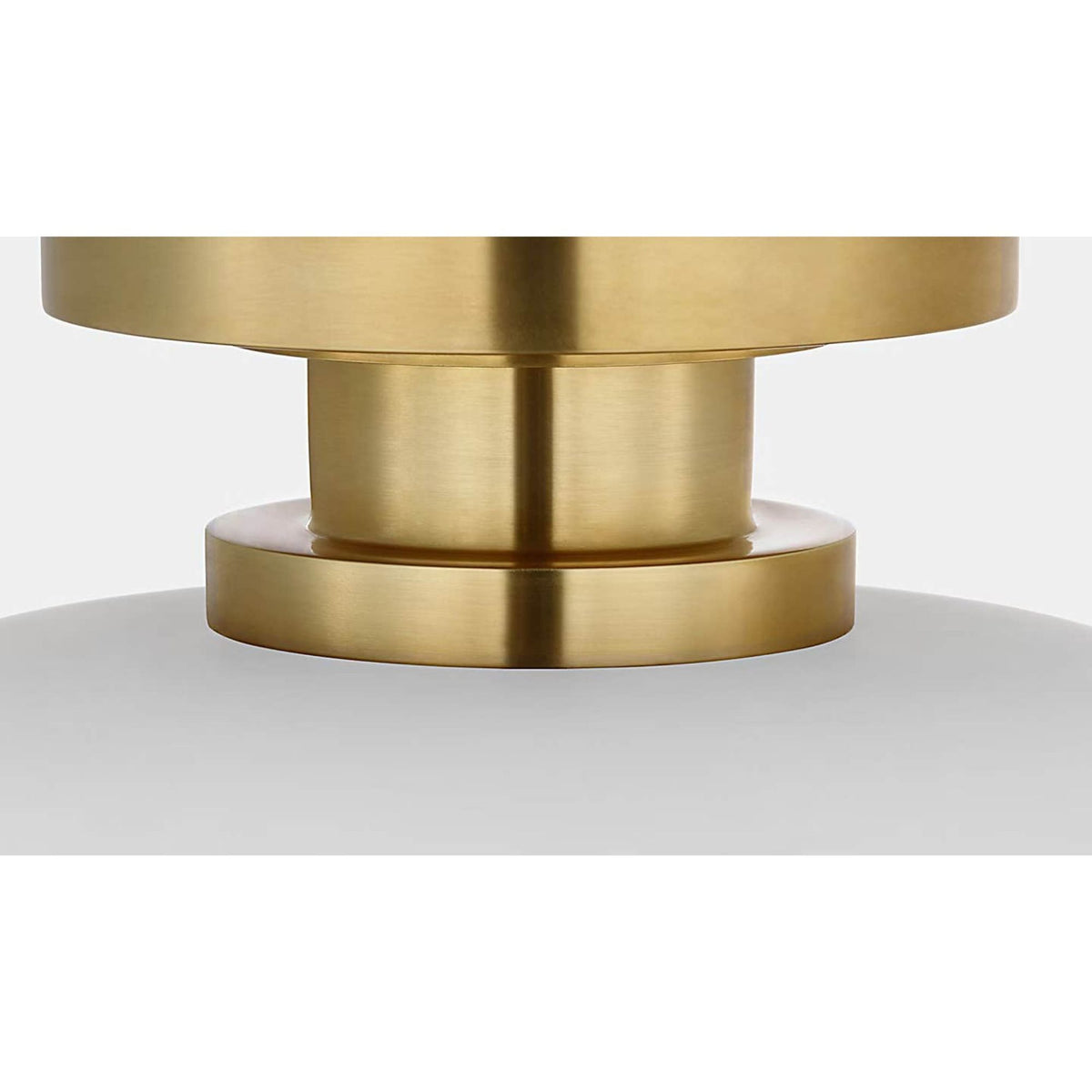 Amber Lewis Cyrus 8" Flush Mount in Hand-Rubbed Antique Brass and Matte White with White Glass W8" x H4"