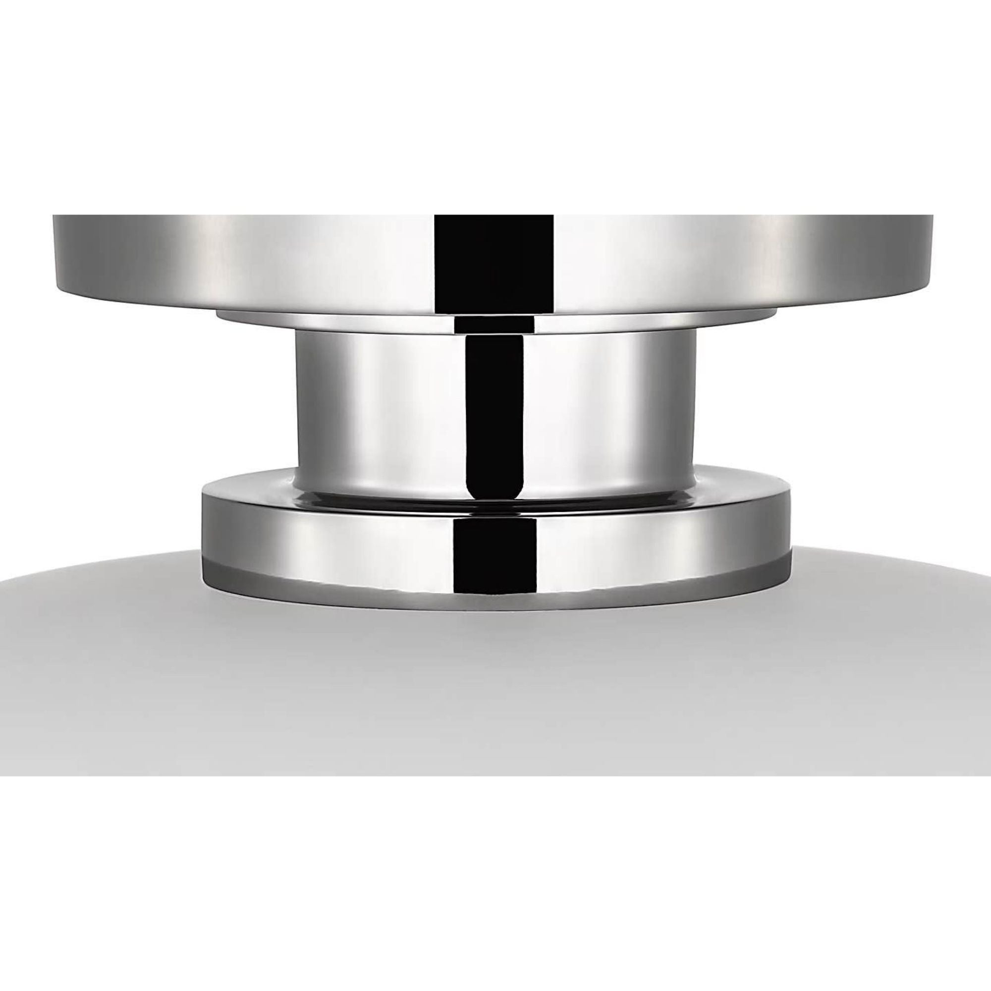 Amber Lewis Cyrus 8" Flush Mount in Polished Nickel and Matte White with White Glass W8" x H4"