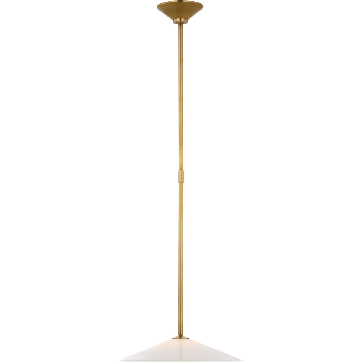 Amber Lewis Ponce 13" Pendant in Hand-Rubbed Antique Brass with Milk White Glass W13"