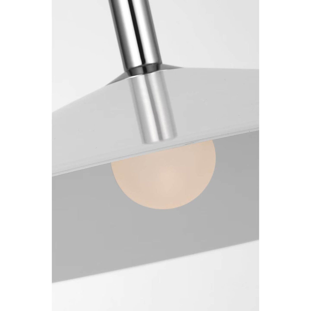 Amber Lewis Ponce 18" Pendant in Polished Nickel with Milk White Glass Shade W18"