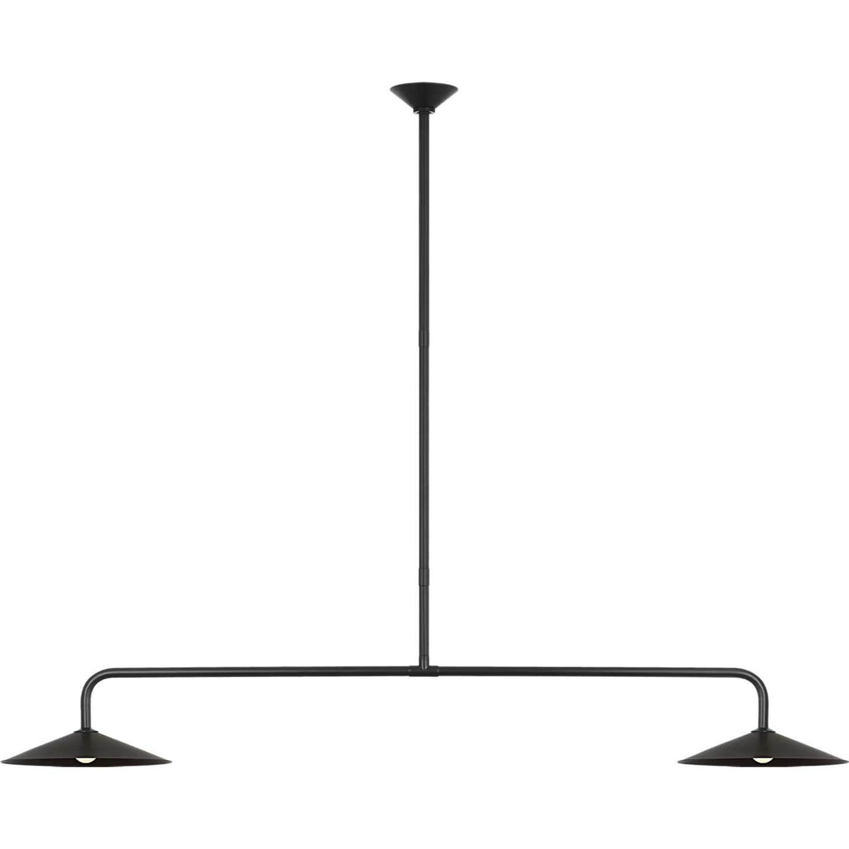 Amber Lewis Ponce 62" Linear Pendant in Modern Iron with Modern Iron Shades W13" x 62"