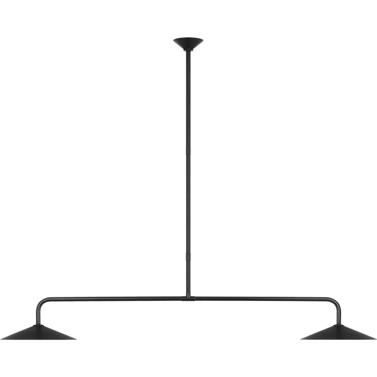 Amber Lewis Ponce 62" Linear Pendant in Modern Iron with Modern Iron Shades W13" x 62"