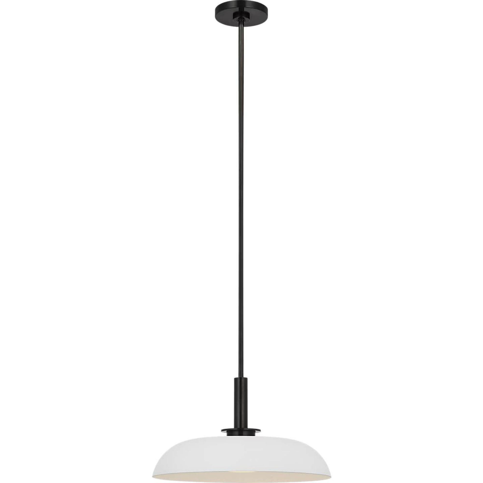 Amber Lewis Cyrus 16" Pendant in Bronze and Matte White with White Glass W15.5"