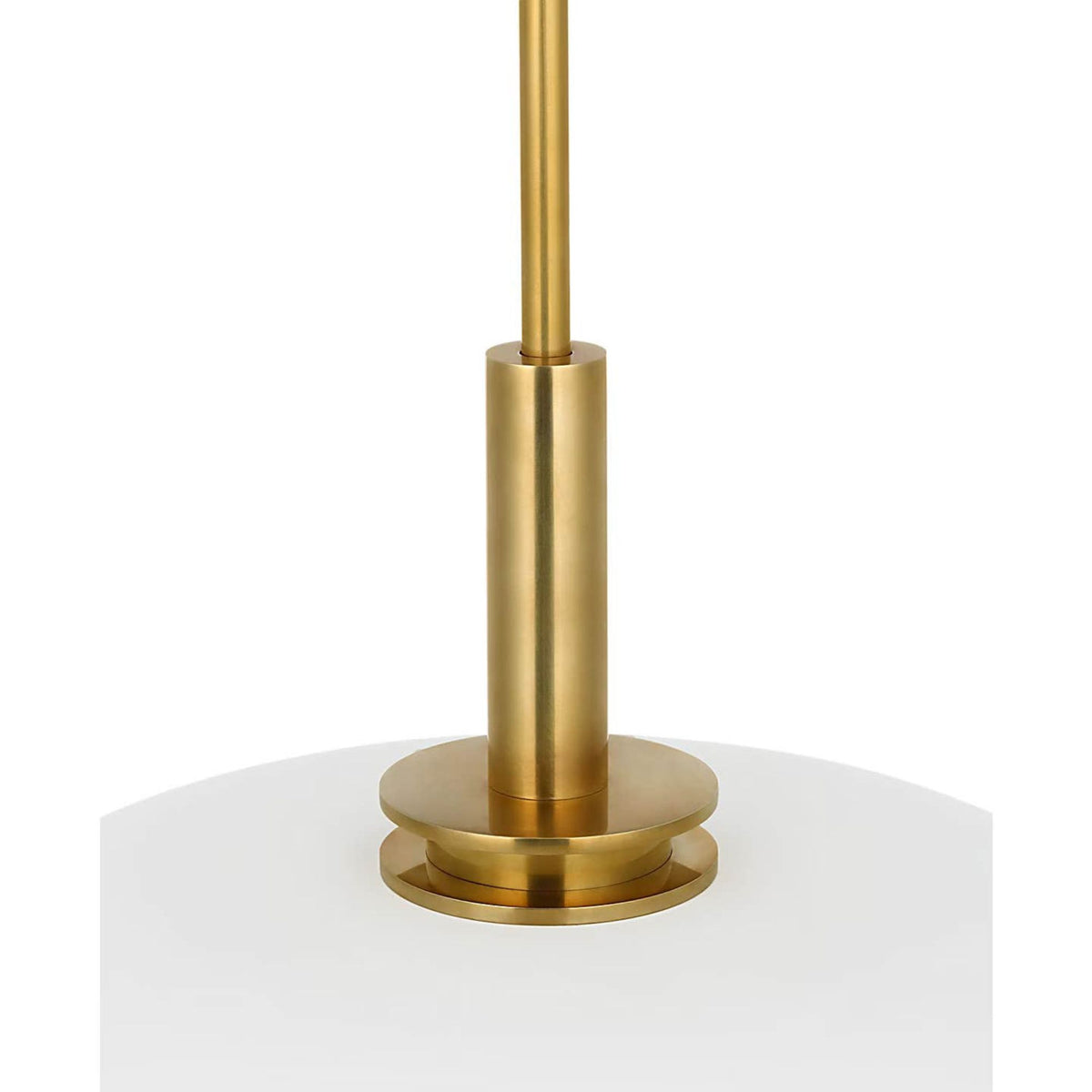 Amber Lewis Cyrus 16" Pendant in Hand-Rubbed Antique Brass and Matte White with White Glass W15.5"