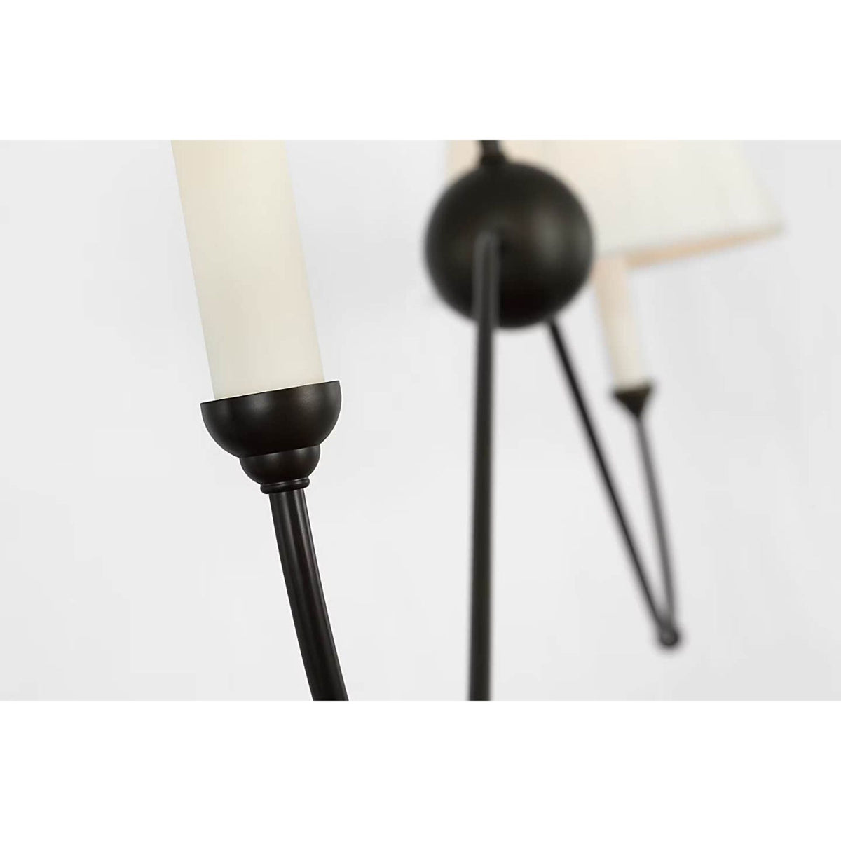 Amber Lewis Ingela 65" Linear Chandelier in Modern Iron with Silk Pleat Shades W11" x 65"