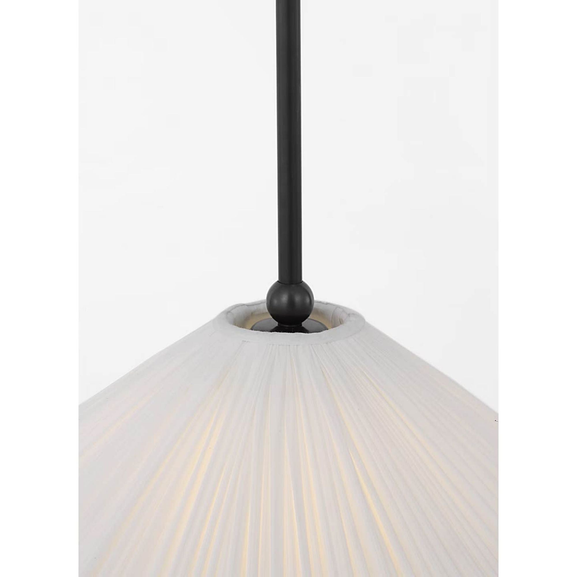 Amber Lewis Soren 20" Pendant in Bronze with Silk Pleated Shade W20"