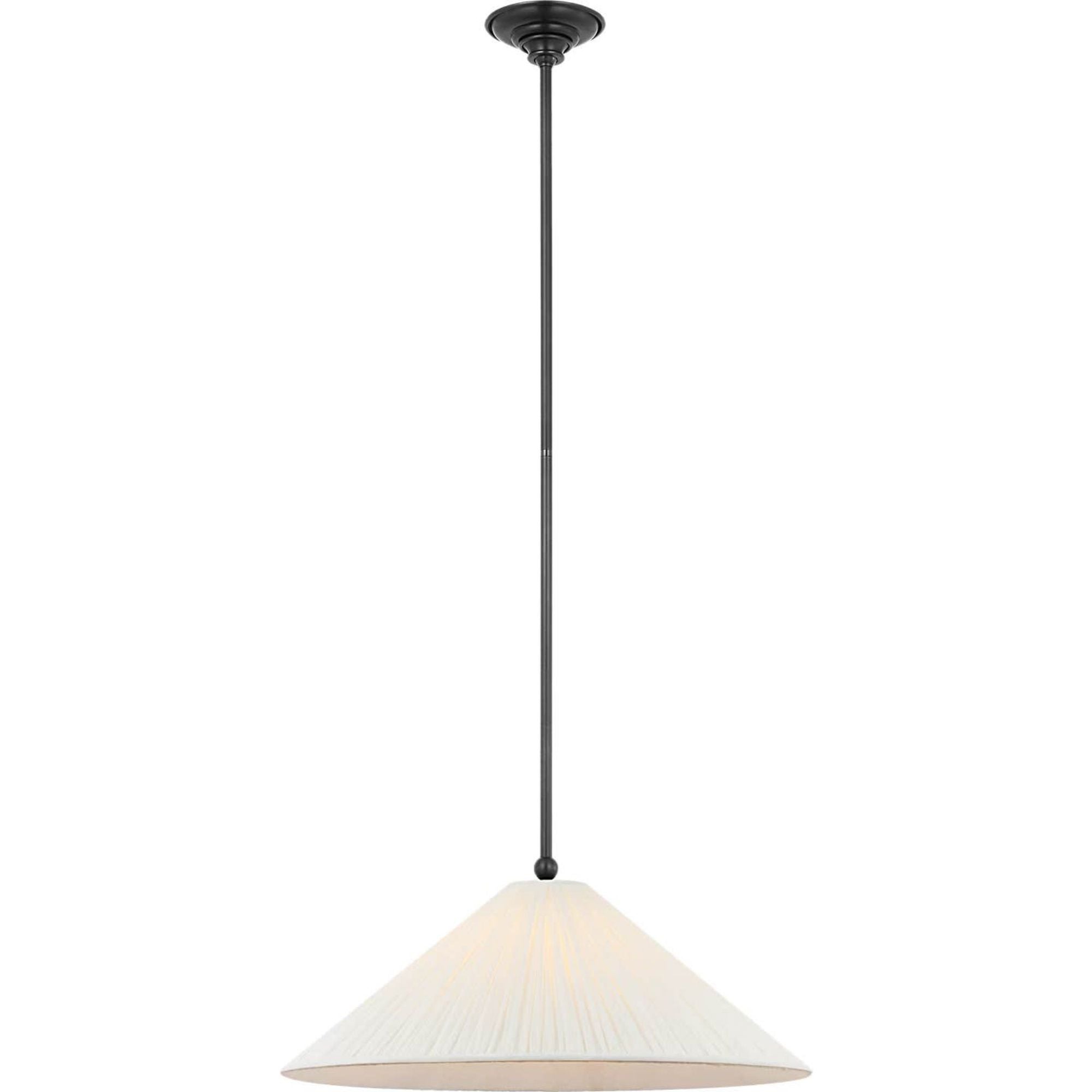 Amber Lewis Soren 20" Pendant in Bronze with Silk Pleated Shade W20"