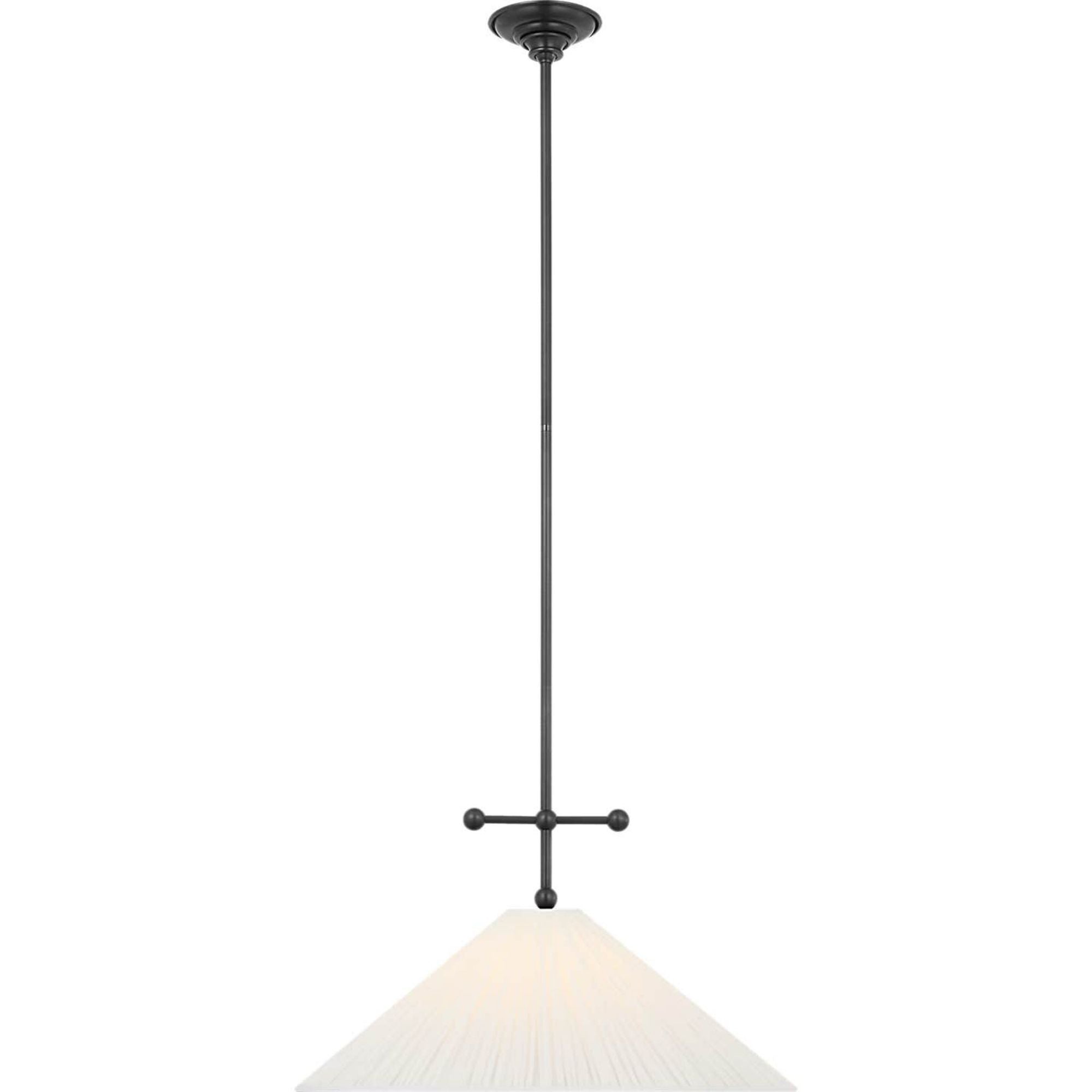 Amber Lewis Soren 20" Pendant in Bronze with Silk Pleated Shade W20"