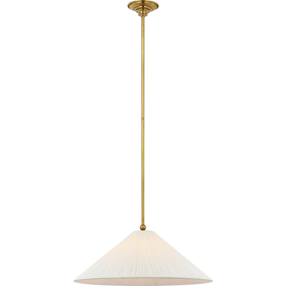 Amber Lewis Soren 20" Pendant in Hand-Rubbed Antique Brass with Silk Pleated Shade W20"