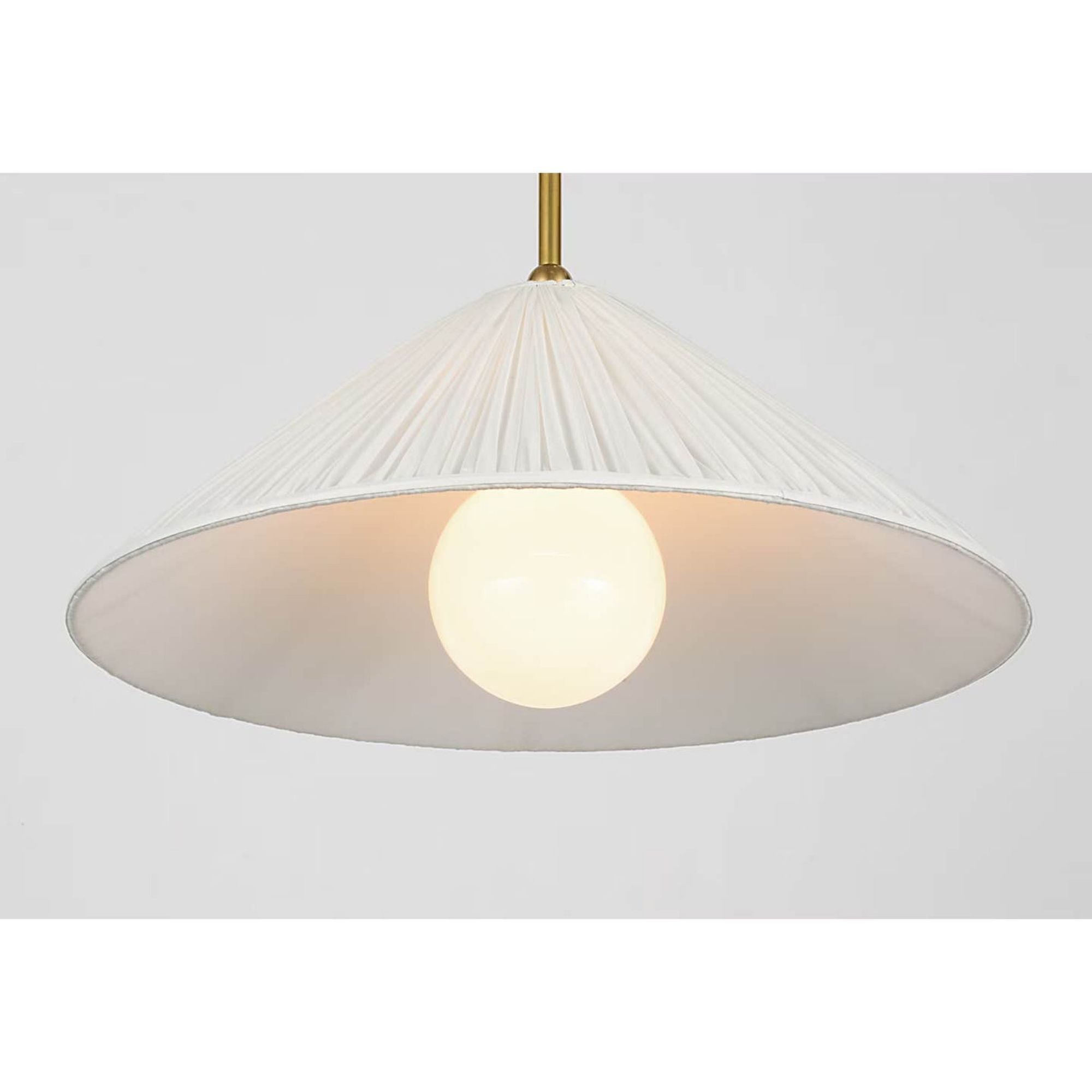 Amber Lewis Soren 20" Pendant in Hand-Rubbed Antique Brass with Silk Pleated Shade W20"