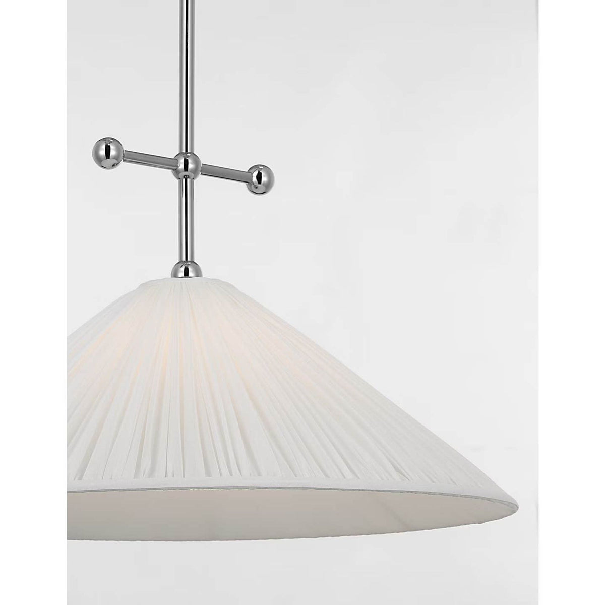 Amber Lewis Soren 20" Pendant in Polished Nickel with Silk Pleated Shade W20"