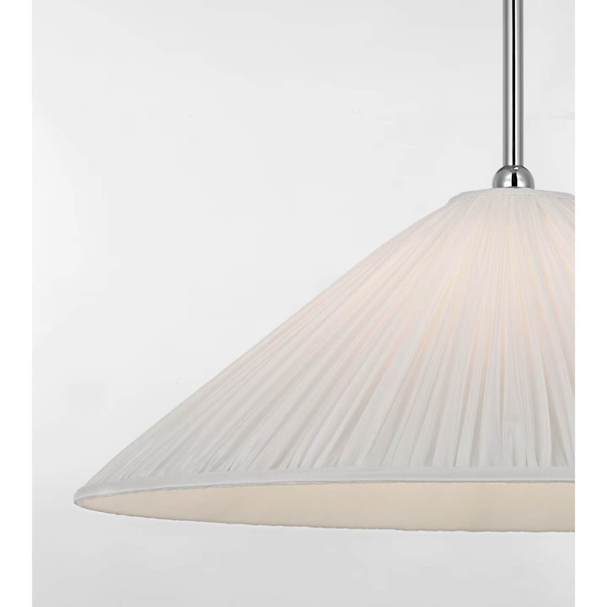 Amber Lewis Soren 20" Pendant in Polished Nickel with Silk Pleated Shade W20"