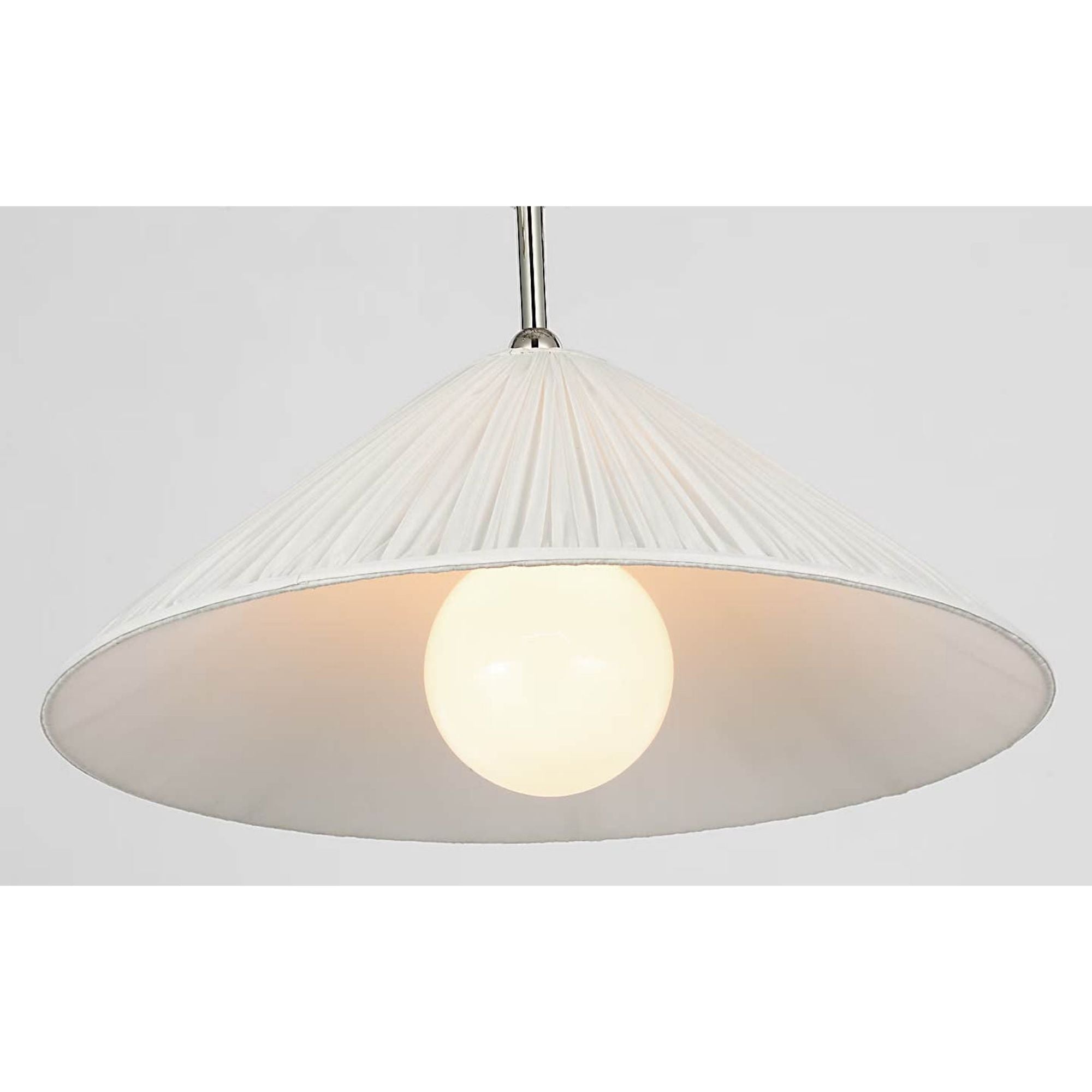 Amber Lewis Soren 20" Pendant in Polished Nickel with Silk Pleated Shade W20"