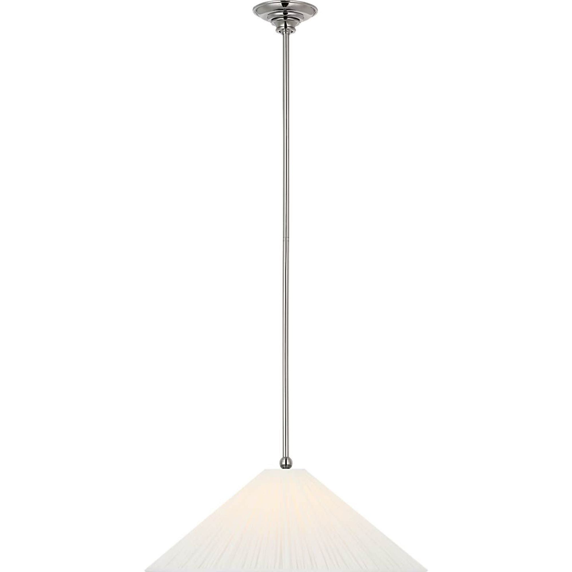 Amber Lewis Soren 20" Pendant in Polished Nickel with Silk Pleated Shade W20"
