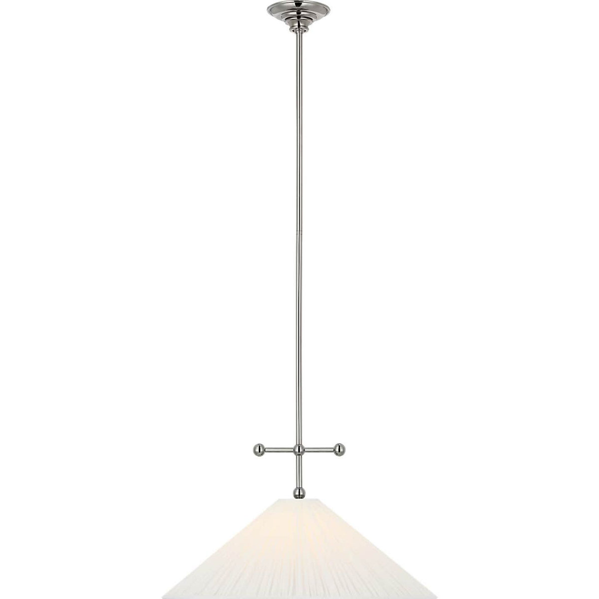 Amber Lewis Soren 20" Pendant in Polished Nickel with Silk Pleated Shade W20"