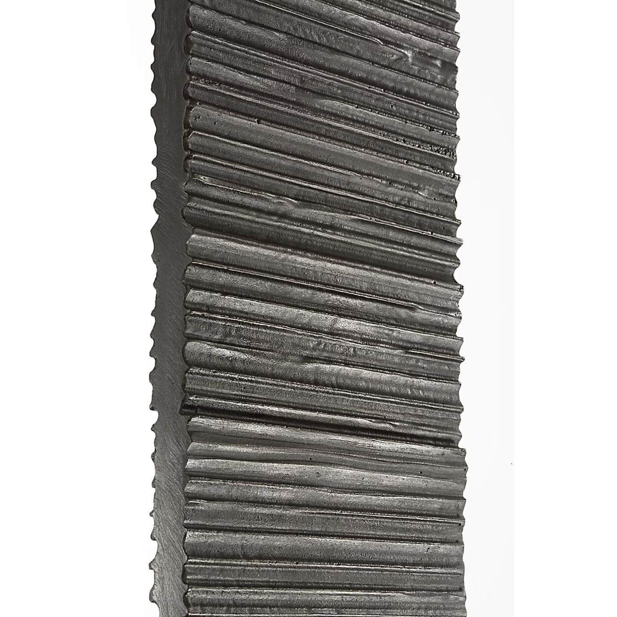 Anne-Marie Barton Fumar 55" Statement Floor Lamp in Ridged Carbon with Bouclé Shade W8" x H54.75" x E15.5"