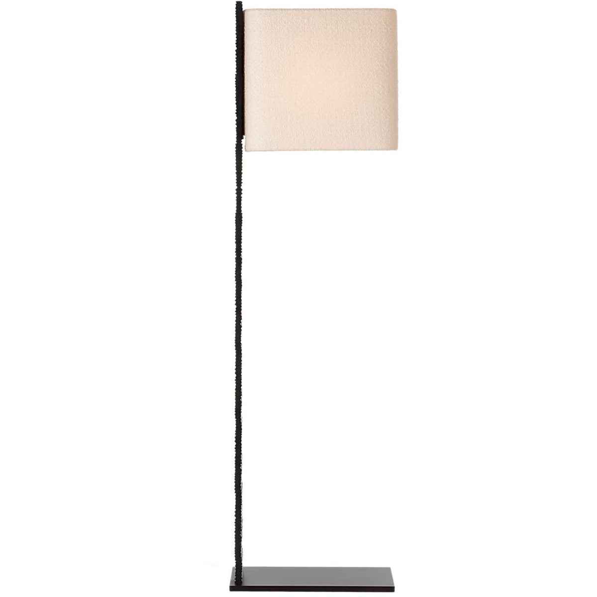 Anne-Marie Barton Fumar 55" Statement Floor Lamp in Ridged Carbon with Bouclé Shade W8" x H54.75" x E15.5"