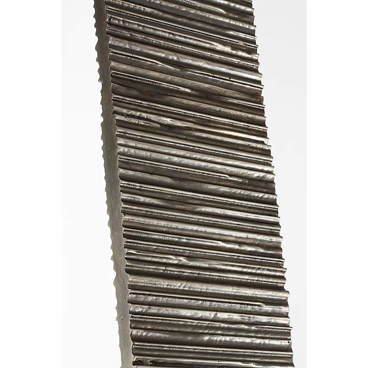 Anne-Marie Barton Fumar 55" Statement Floor Lamp in Ridged Graphite with Bouclé Shade W8" x H54.75" x E15.5"