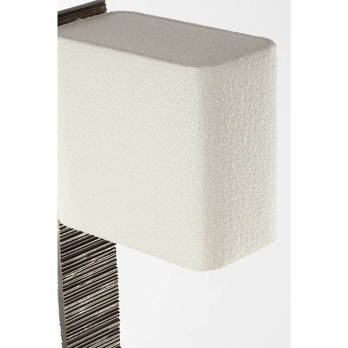 Anne-Marie Barton Fumar 55" Statement Floor Lamp in Ridged Graphite with Bouclé Shade W8" x H54.75" x E15.5"