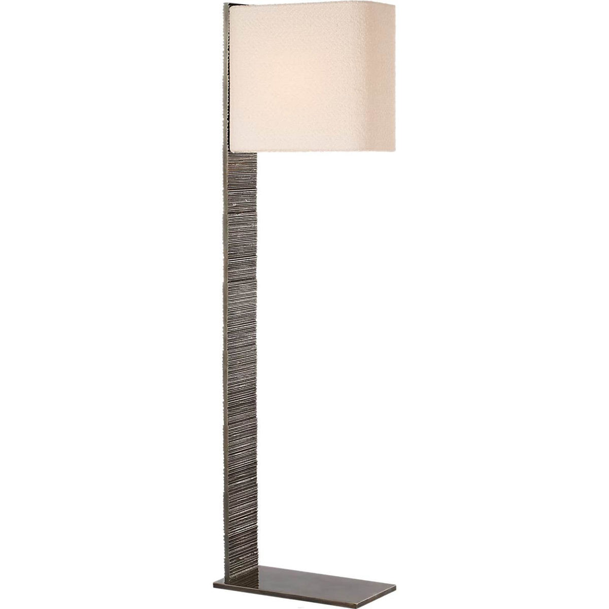Anne-Marie Barton Fumar 55" Statement Floor Lamp in Ridged Graphite with Bouclé Shade W8" x H54.75" x E15.5"