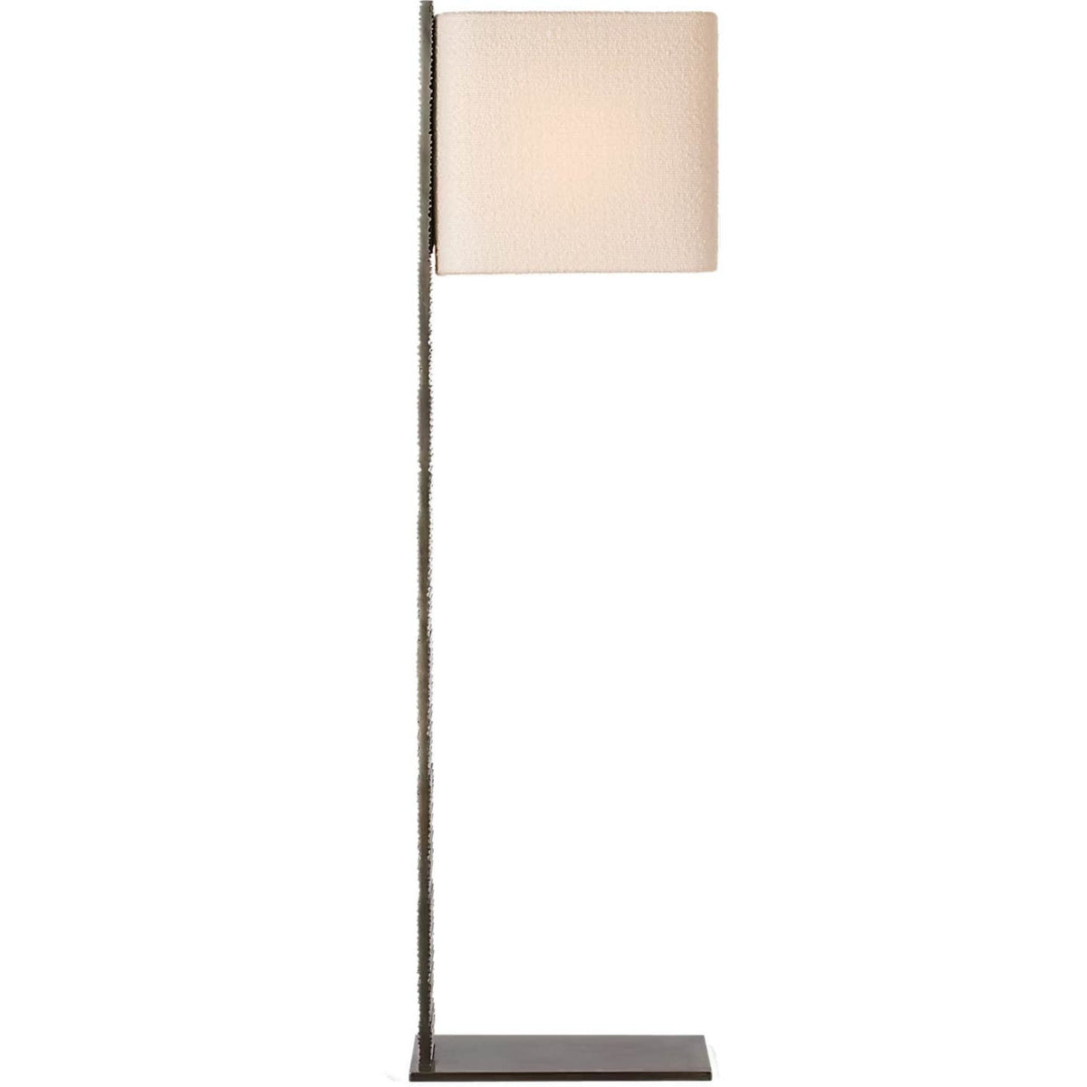 Anne-Marie Barton Fumar 55" Statement Floor Lamp in Ridged Graphite with Bouclé Shade W8" x H54.75" x E15.5"