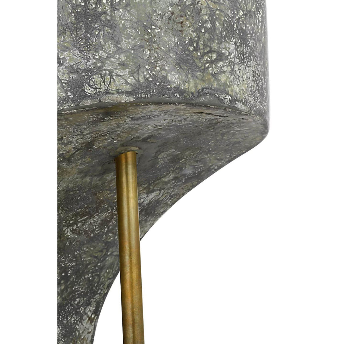 Anne-Marie Barton Runia 49" Sculpted Side Table Floor Lamp in Eclipse with Mottled Brass W19.25" x H49.25" x E24.25"