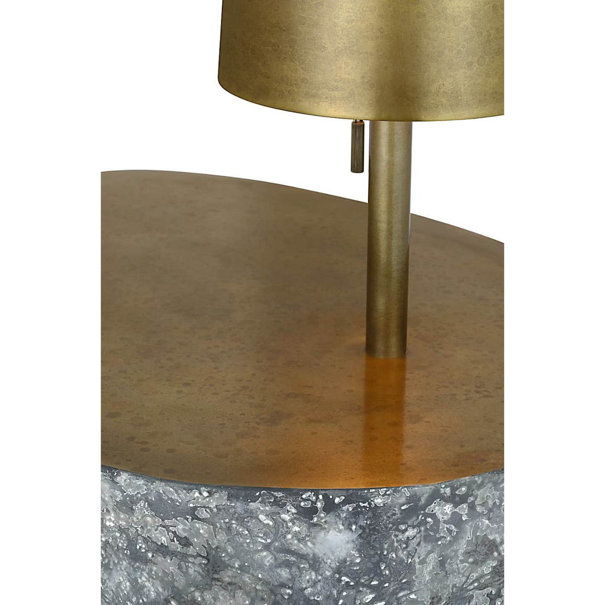 Anne-Marie Barton Runia 49" Sculpted Side Table Floor Lamp in Eclipse with Mottled Brass W19.25" x H49.25" x E24.25"
