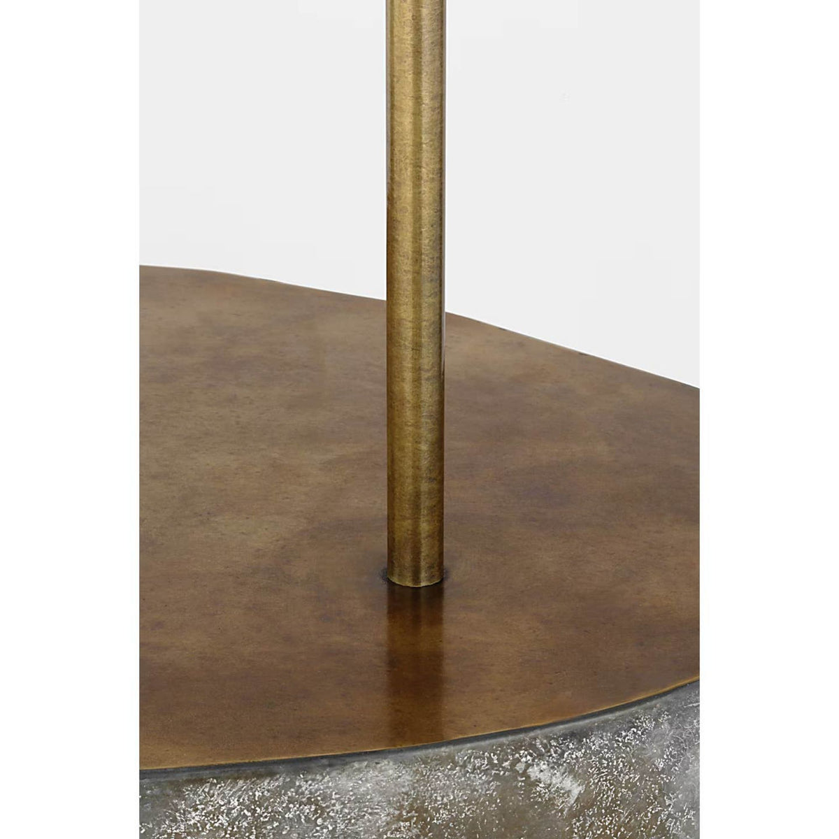 Anne-Marie Barton Lega 36" Sculpted Side Table Reading Floor Lamp in Eclipse with Museum Brass W18.5" x H36.75" x E24"