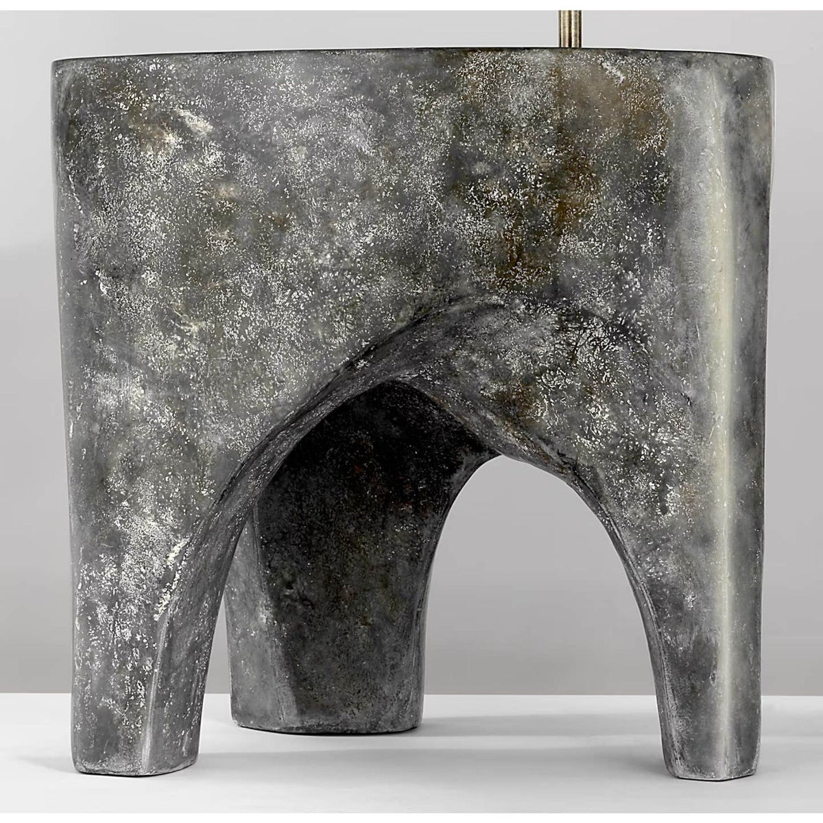Anne-Marie Barton Lega 36" Sculpted Side Table Reading Floor Lamp in Eclipse with Museum Brass W18.5" x H36.75" x E24"