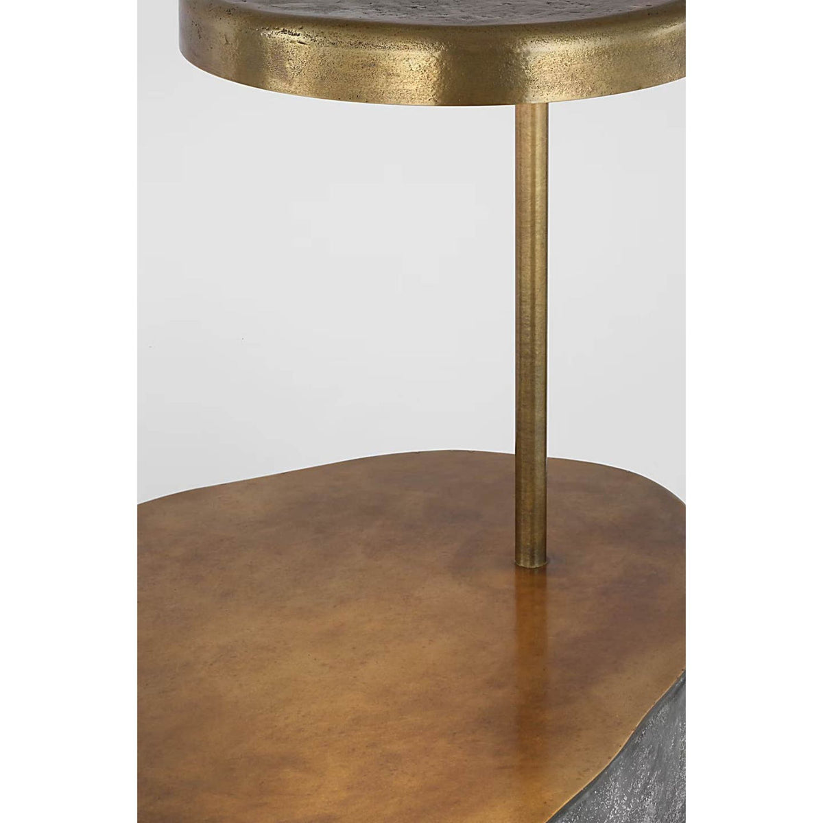 Anne-Marie Barton Lega 36" Sculpted Side Table Reading Floor Lamp in Eclipse with Museum Brass W18.5" x H36.75" x E24"