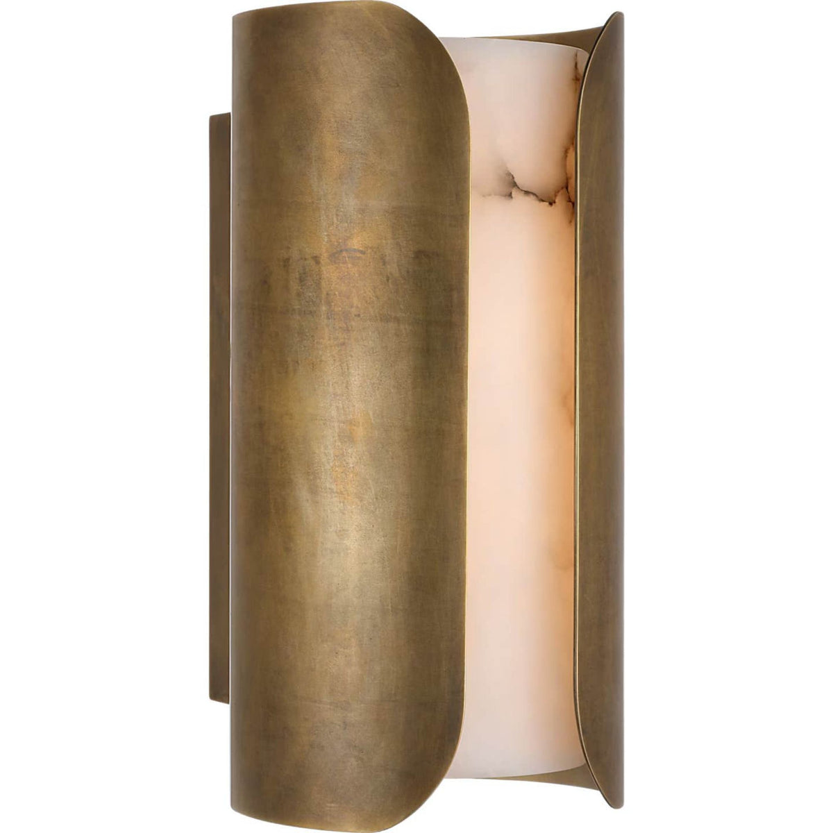 Anne-Marie Barton Armise 14" Sconce in Mottled Brass with Alabaster W7" x H14" x E7.75"