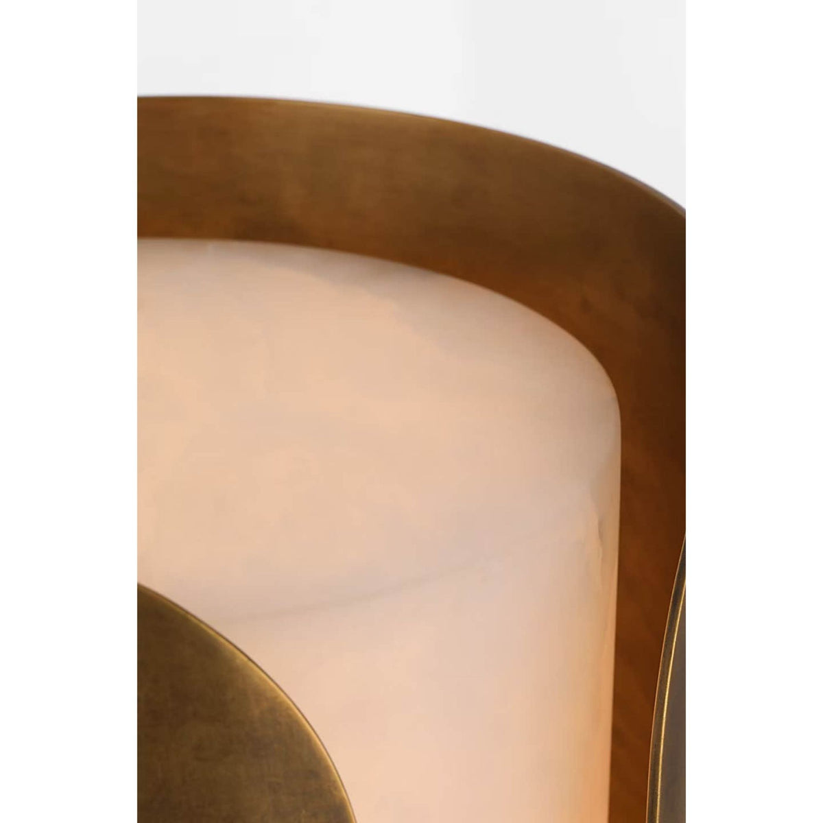 Anne-Marie Barton Armise 14" Sconce in Mottled Brass with Alabaster W7" x H14" x E7.75"