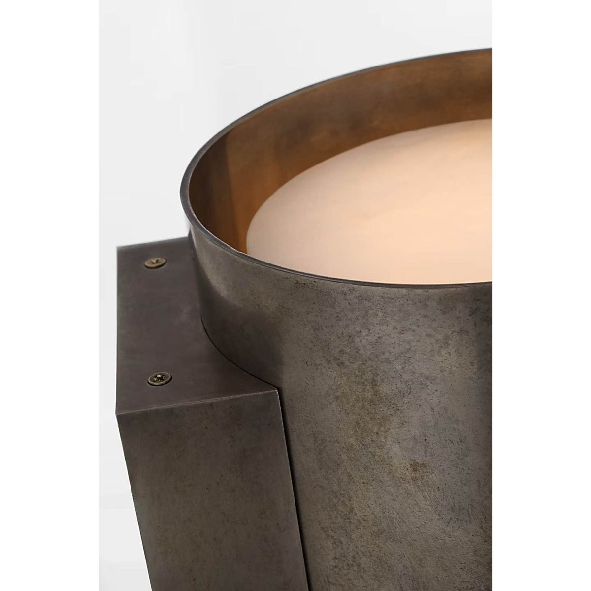 Anne-Marie Barton Armise 14" Sconce in Mottled Pewter with Alabaster W7" x H14" x E7.75"