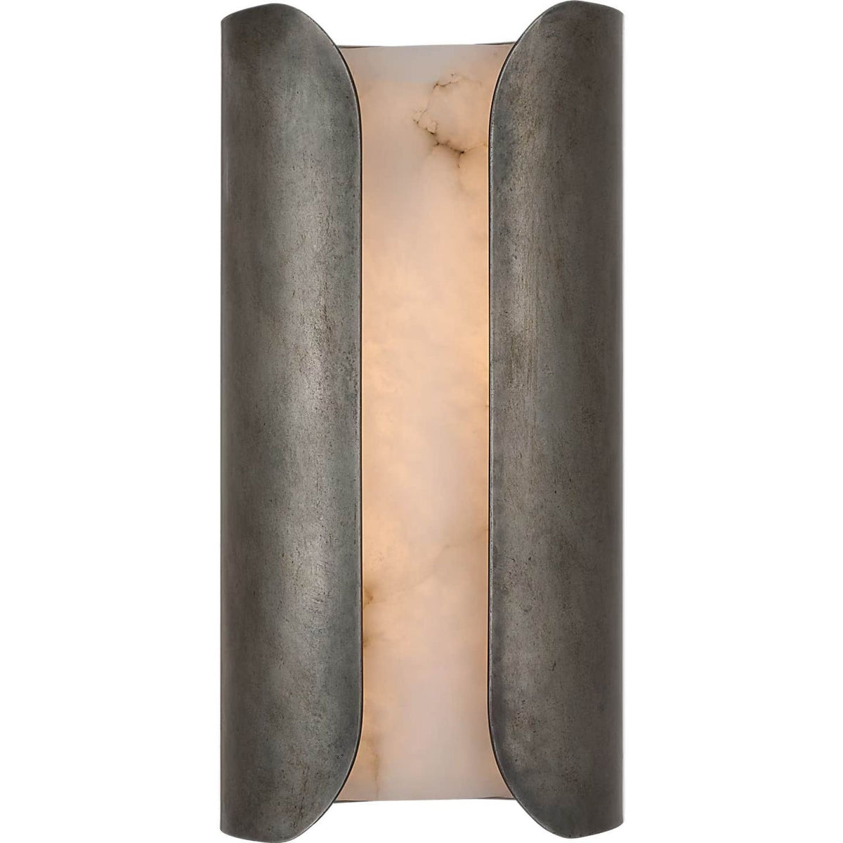 Anne-Marie Barton Armise 14" Sconce in Mottled Pewter with Alabaster W7" x H14" x E7.75"