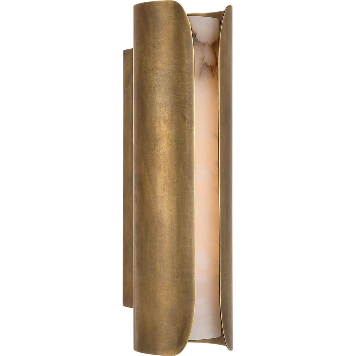 Anne-Marie Barton Armise 18" Sconce in Mottled Brass with Alabaster W5.25" x H18" x E6.25"