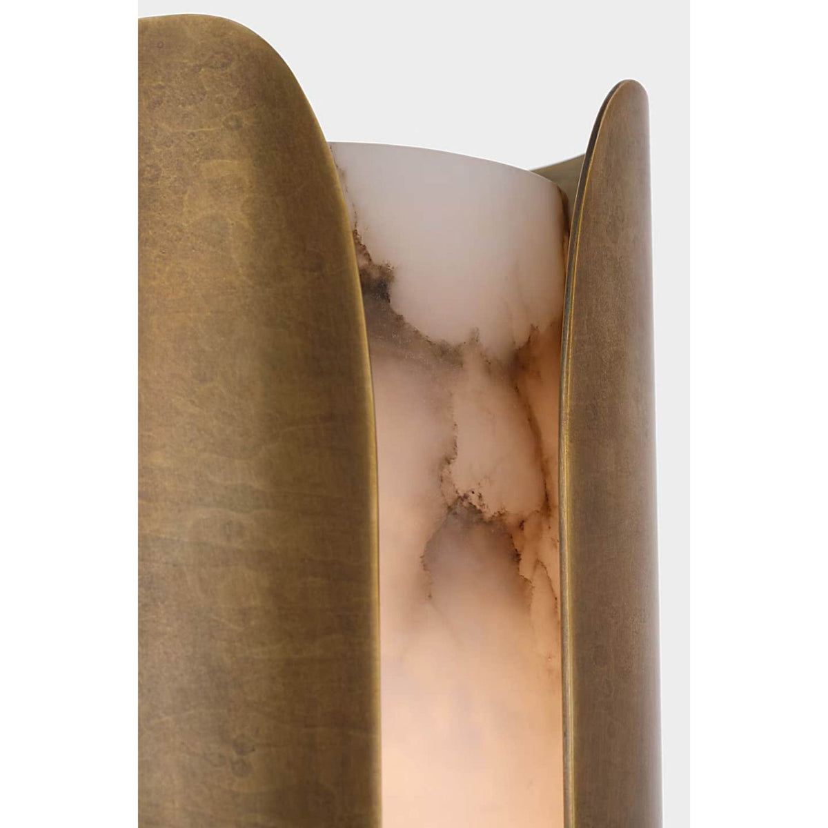 Anne-Marie Barton Armise 18" Sconce in Mottled Brass with Alabaster W5.25" x H18" x E6.25"
