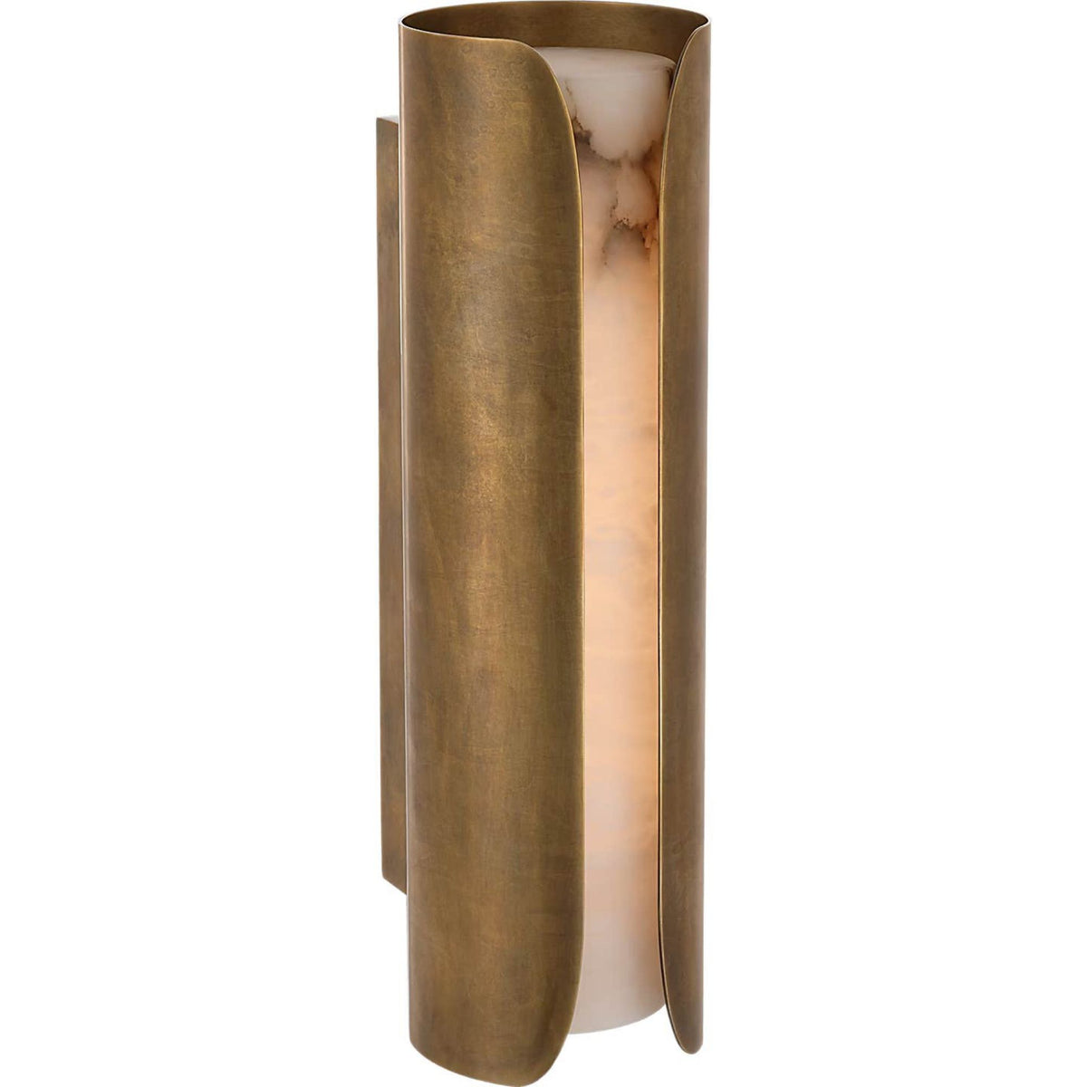 Anne-Marie Barton Armise 18" Sconce in Mottled Brass with Alabaster W5.25" x H18" x E6.25"
