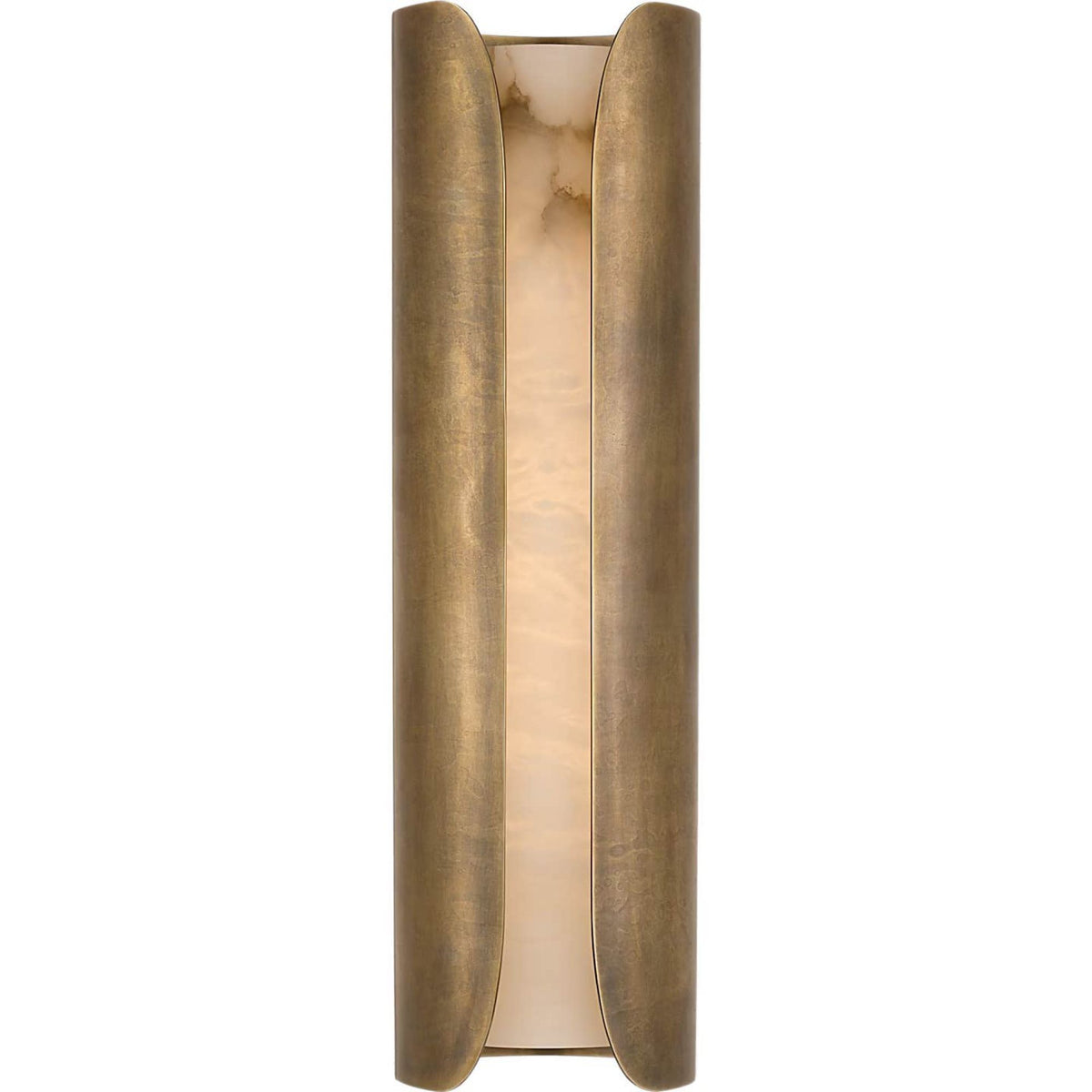 Anne-Marie Barton Armise 18" Sconce in Mottled Brass with Alabaster W5.25" x H18" x E6.25"