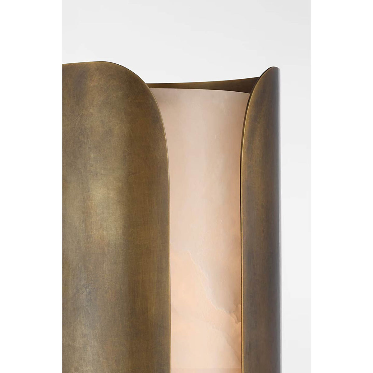 Anne-Marie Barton Armise 29" Sconce in Mottled Brass with Alabaster W7" x H29" x E7.75"