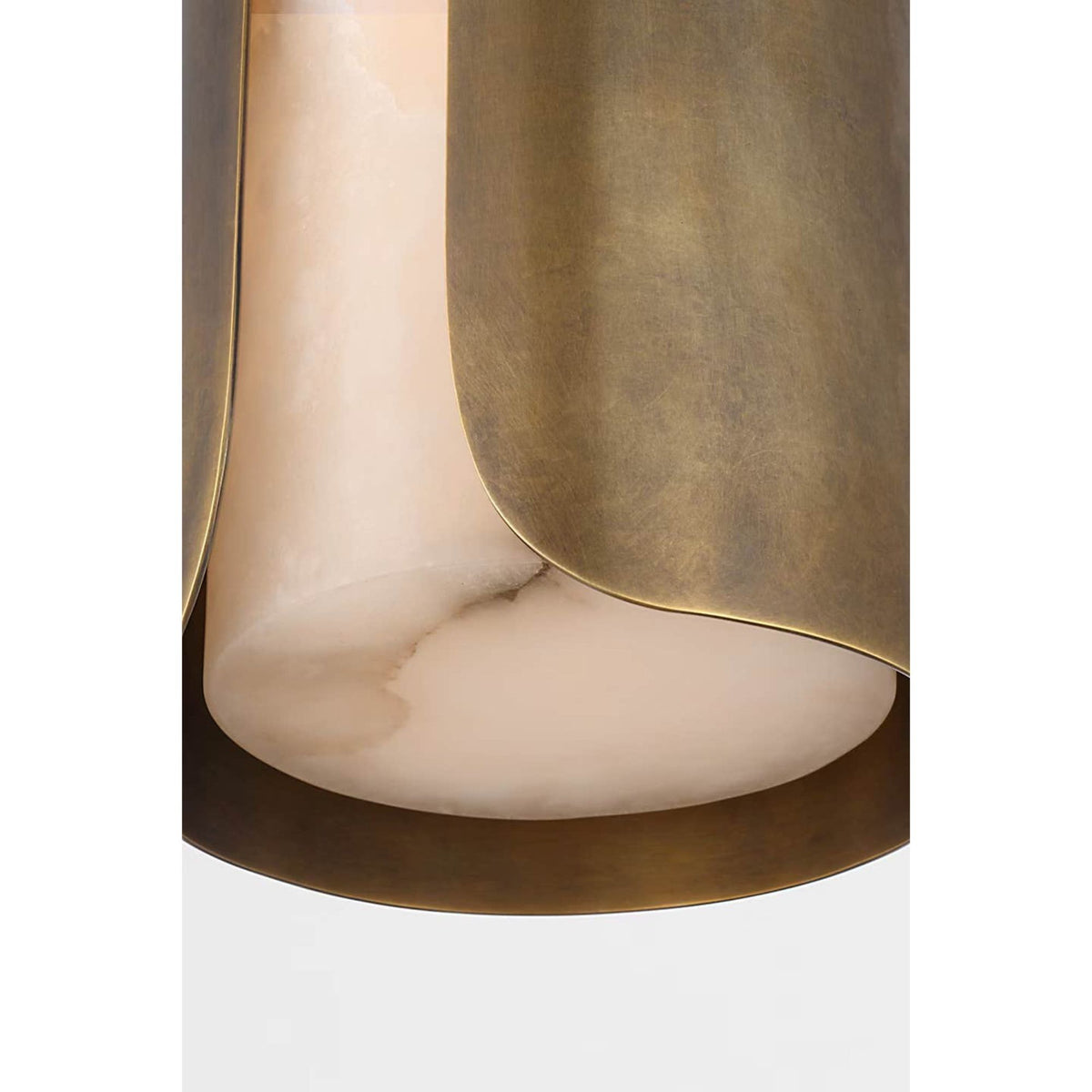 Anne-Marie Barton Armise 29" Sconce in Mottled Brass with Alabaster W7" x H29" x E7.75"