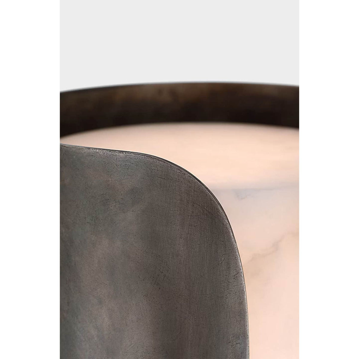 Anne-Marie Barton Armise 29" Sconce in Mottled Pewter with Alabaster W7" x H29" x E7.75"