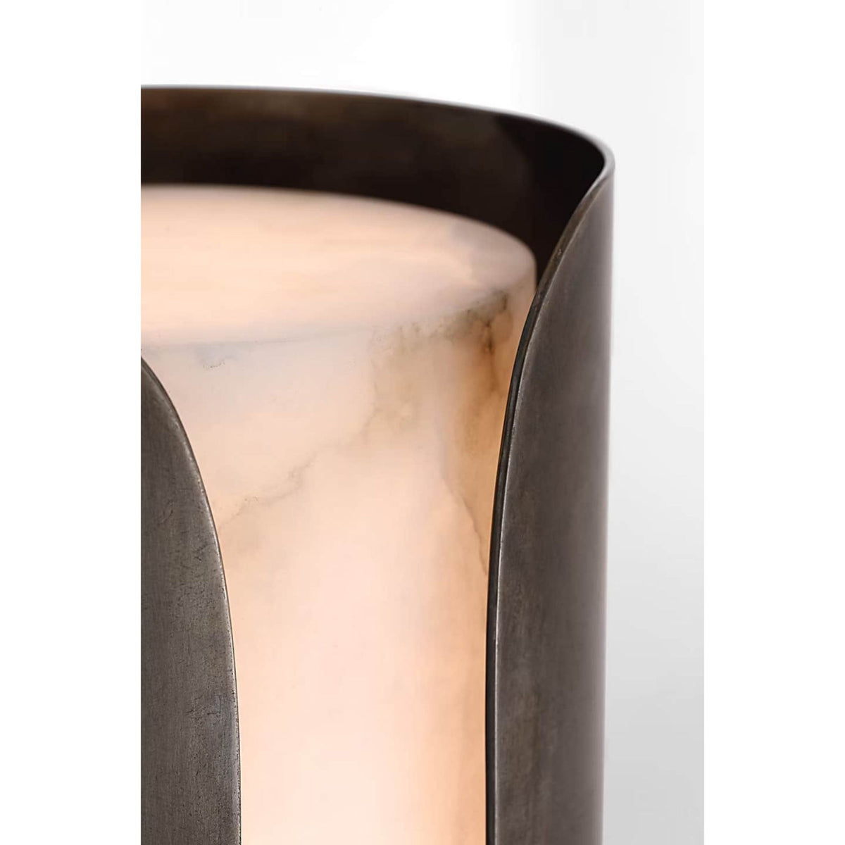 Anne-Marie Barton Armise 29" Sconce in Mottled Pewter with Alabaster W7" x H29" x E7.75"