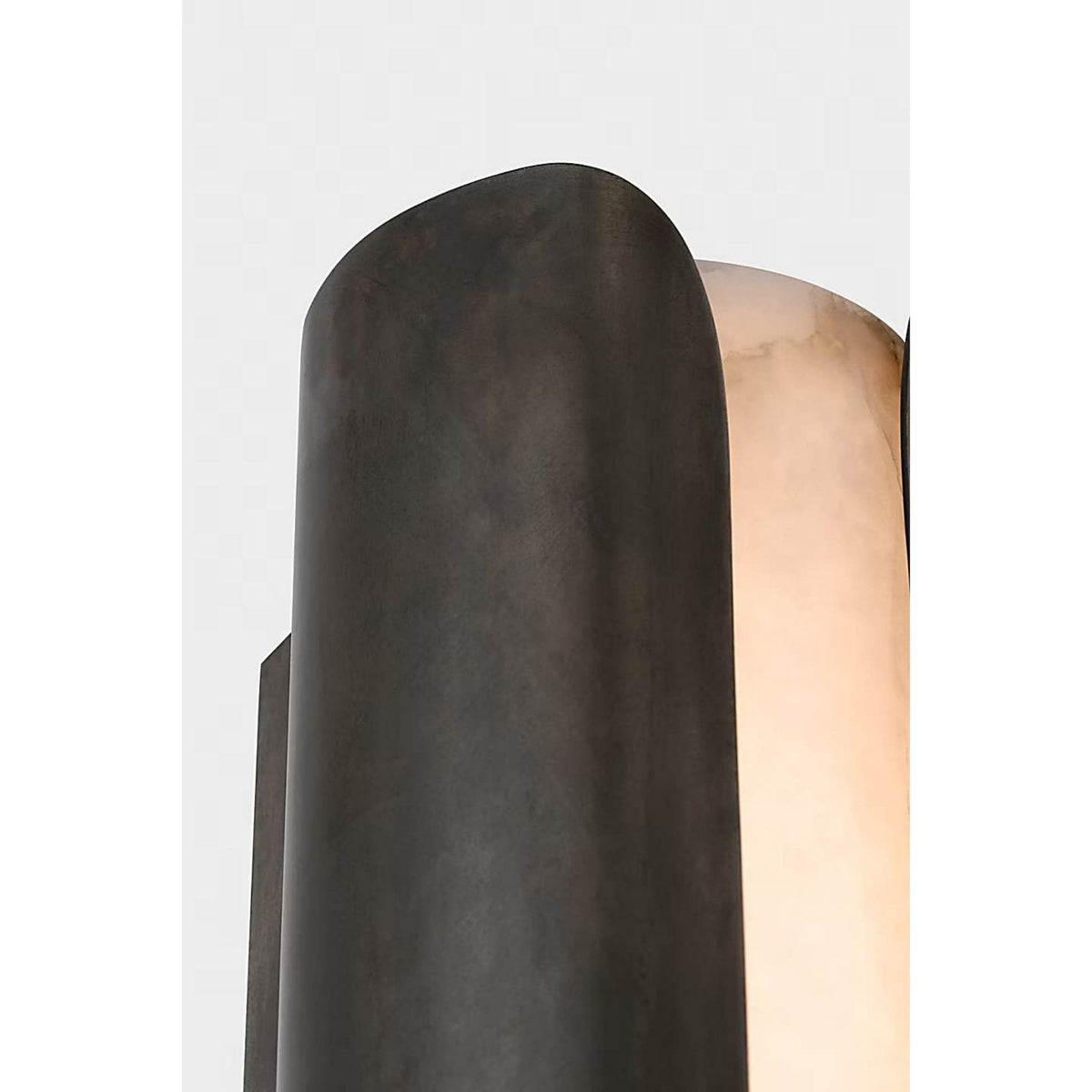 Anne-Marie Barton Armise 29" Sconce in Mottled Pewter with Alabaster W7" x H29" x E7.75"