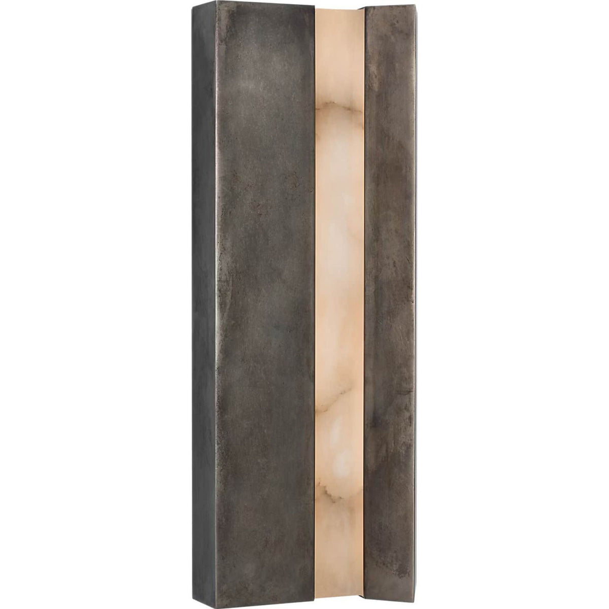 Anne-Marie Barton Austera 20" Sconce in Mottled Pewter with Alabaster W8" x H20" x E3.25"