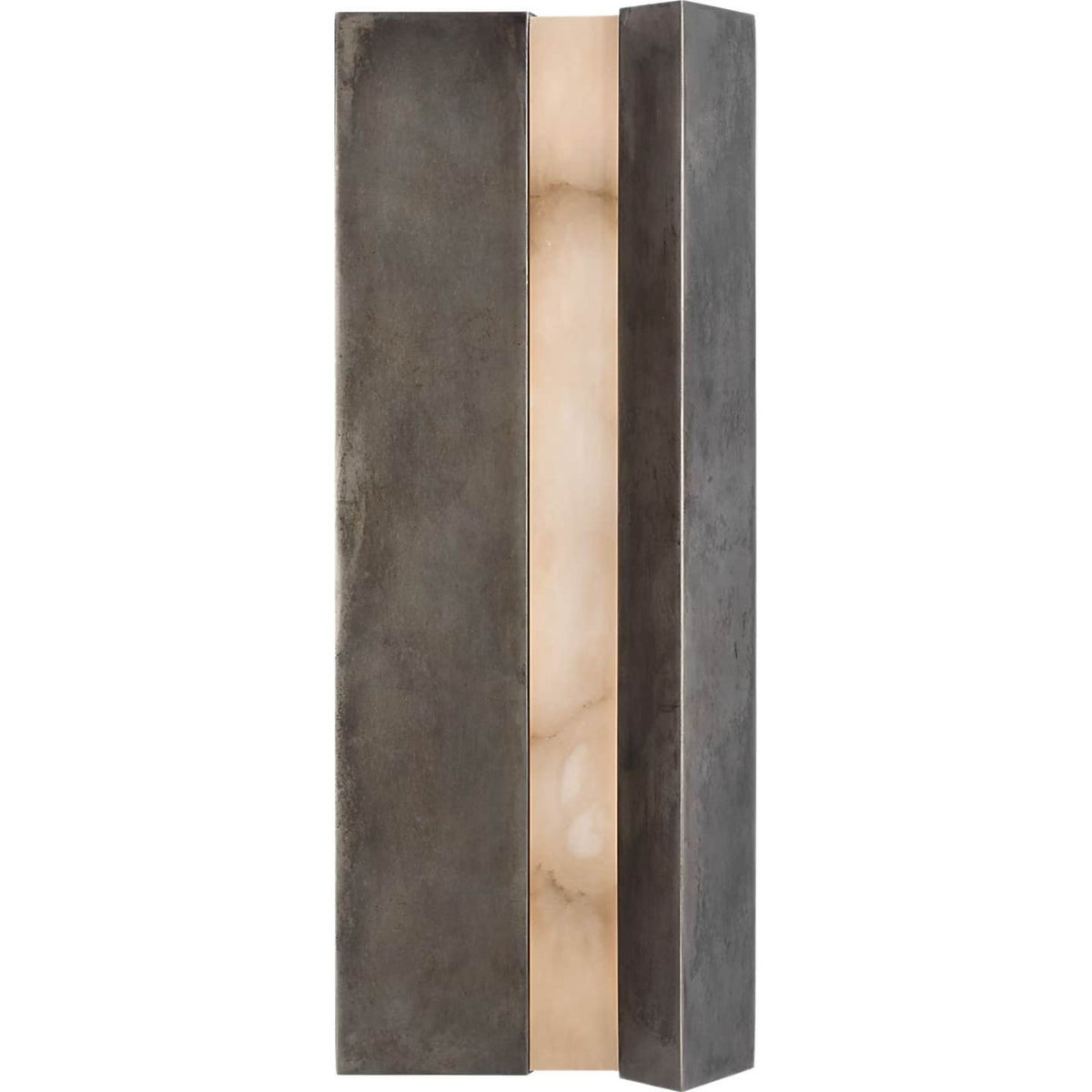 Anne-Marie Barton Austera 20" Sconce in Mottled Pewter with Alabaster W8" x H20" x E3.25"