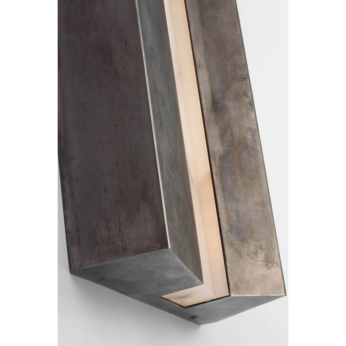 Anne-Marie Barton Austera 20" Sconce in Mottled Pewter with Alabaster W8" x H20" x E3.25"